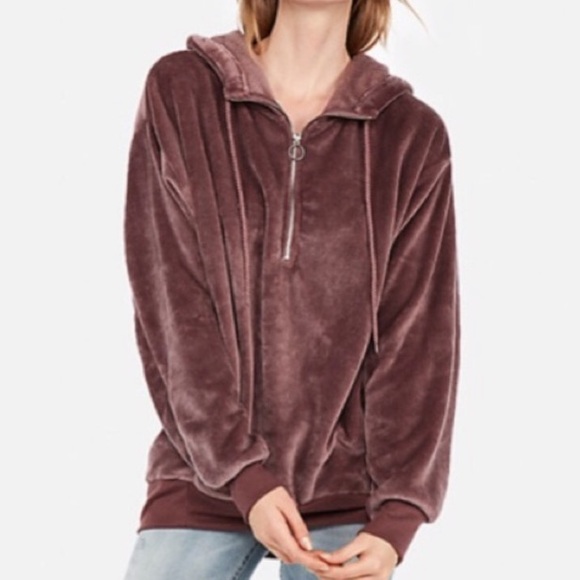 express one eleven velour hoodie